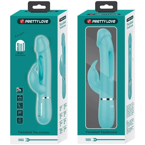 Вибратор 3в1 LYBAILE Pretty Love Twinkled Tenderness Kampas Turquoise (BW-500025-1)