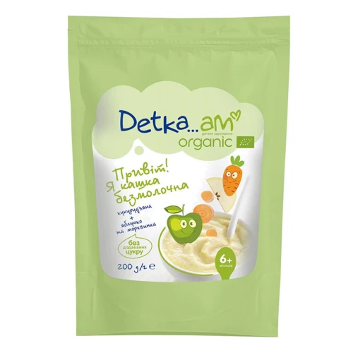 Каша безмолочная органическая Detka Am Organic Кукурузно-овсяная с абрикосом 200 г