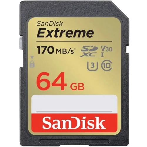 Карта пам'яті SanDisk 64GB SDXC Class 10 UHS-I U3 V30 Extreme (SDSDXV2-064G-GNCIN)