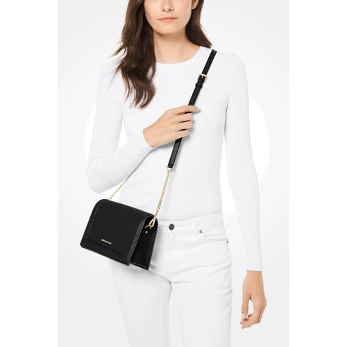 Жіноча сумка крос боді Michael Kors Jet Set Lg чорна (32F9GJ6C9L001): Фактура матова, Зерниста