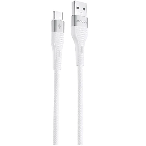 Кабель Proove USB Cable to USB-C Light Silicone 2.4A 1m White