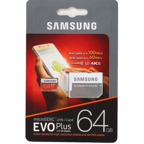 Карта пам'яті Samsung 64GB microSDXC Class 10 UHS-I U1 Evo Plus + adapter (MB-MC64HA/RU): Тип карти MicroSDXC