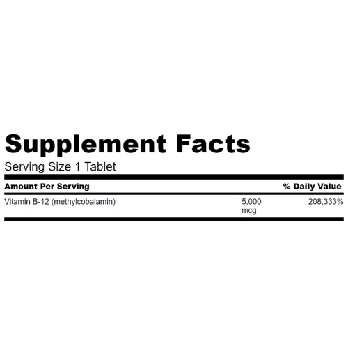 Swanson, Vitamin B-12 Methylcobalamin - High Absorption 5,000 mcg 60 tabs (SWA-02122): Форма выпуска Таблетки