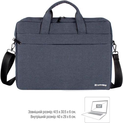 Сумка для ноутбука ColorWay 15.6" Modern Navy Blue (CW-LBM156-NV): Колір синий