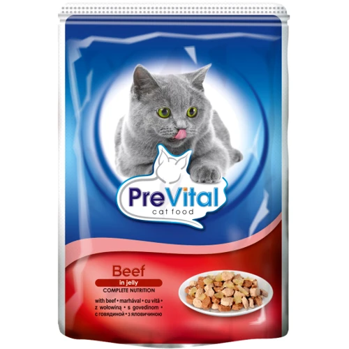 Влажный корм PreVital Classic со вкусом говядины в желе 100 г (5999546172027)