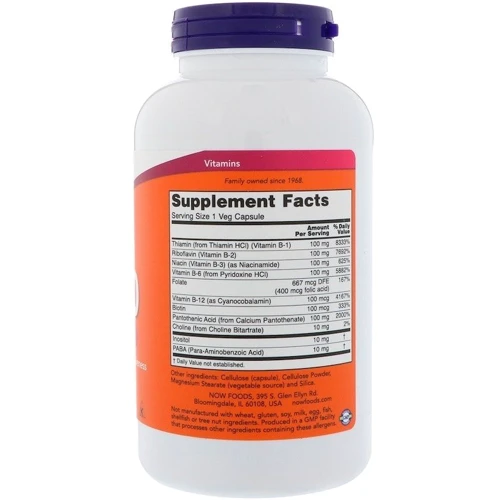 NOW Foods Vitamin B-100 CAPS 250 VCAPS Вітамін B-100: Тип вітамін B