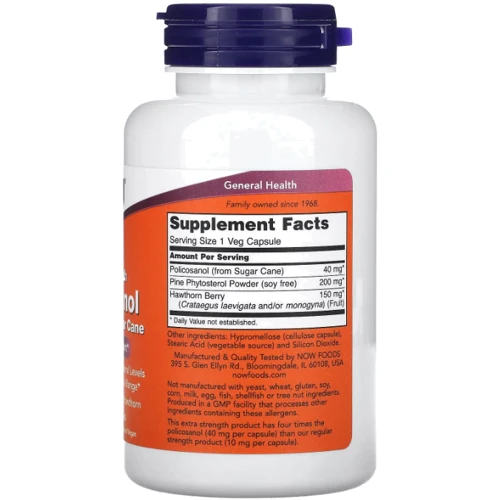 Now Foods Policosanol 40 mg Plus Поликозанол 90 капсул