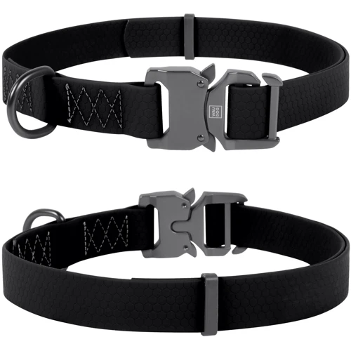 Ошейник WAUDOG Waterproof, водостойкий, пряжка кобра 25 мм 35-70 см черный (27061)
