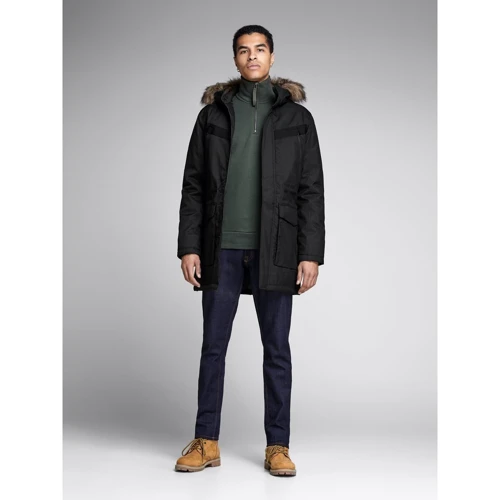 Парка Jack & Jones 77638127 46 черная зимняя с капюшоном: Фасон Аляска