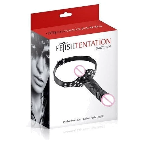 Кляп с двойным фаллоимитатором Fetish Tentation Double Penis Gag