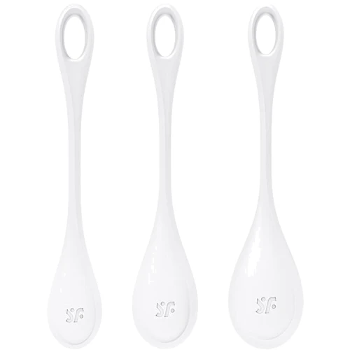 Набор йони бусин Satisfyer Yoni Power 1 White, диаметр 2-2,5-3см, вес 22-46-74гр