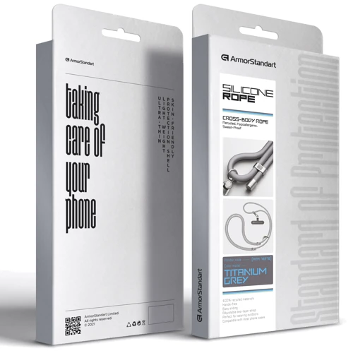 Ремешок для смартфона ArmorStandart Silicone Rope Titanium Grey with Grey holder (ARM76276) фото 5