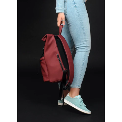 Женский рюкзак Sambag RollTop Zard бордовый (24238005): Фактура Матовая, Гладкая