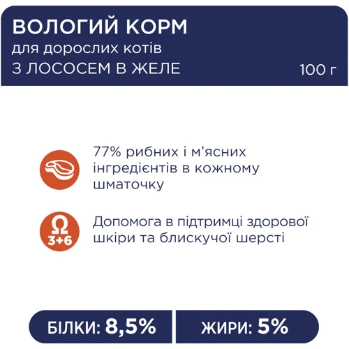 Влажный корм Club 4 Paws Premium Adult cats для взрослых кошек с лососем в желе 20+4x100 г (4820215365055): Класс Премиум