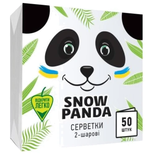 Салфетки столовые Сніжна панда 50 шт 24х24 белые 2 слоя (4823019007862)