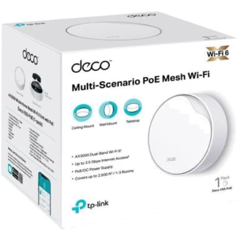 Маршрутизатор Wi-Fi TP-Link Deco X50 PoE 1-Pack: Антенна 4 внутренних