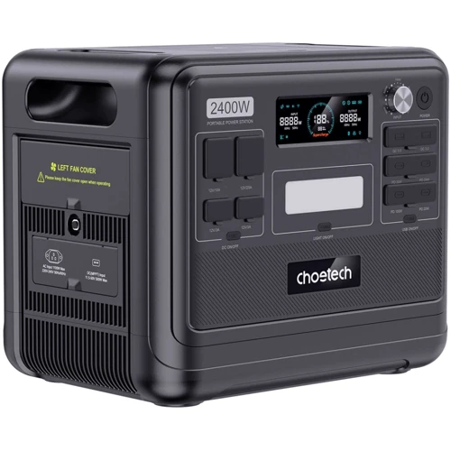 Зарядная станция Choetech 2400W 2048Wh Black (BS008): Емкость аккумулятора, Вт/ч 2048