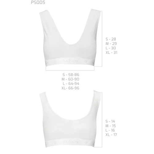 Спортивный топ из эластичного хлопка Passion PS005 TOP white, size M