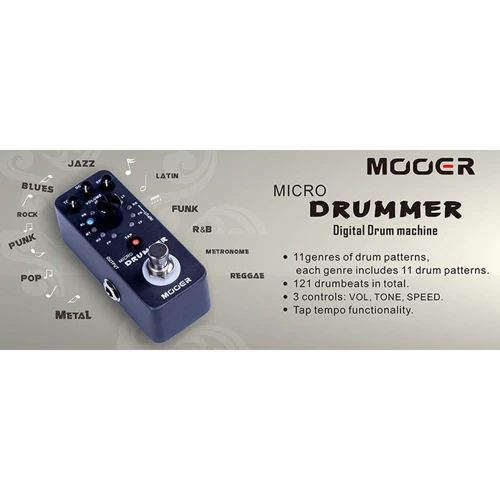 Педаль гитарных эффектов Педаль эффектов MOOER Micro Drummer: Тип эффекта Драм