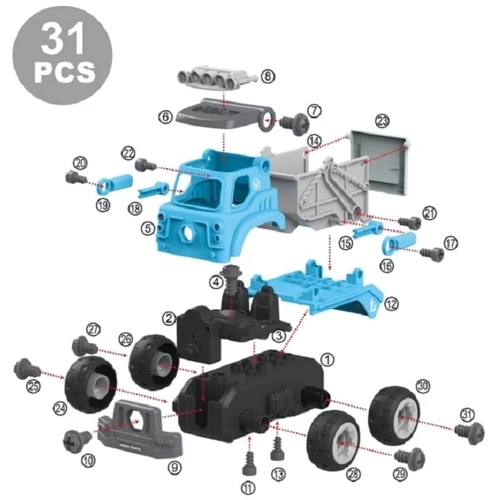Конструктор Diy Spatial Creativity - Самоскид LM8052-SZ-1 (CJ-1379189): Рекомендований вік от 3 лет