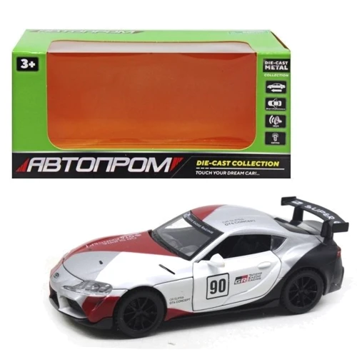Машинка металлическая Автопром Toyota Supra бело-серая (32123)