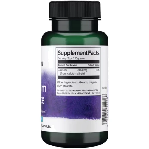 Swanson Calcium Citrate Цитрат кальция 200 мг 60 капсул