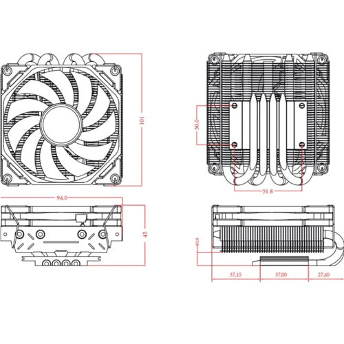 Кулер ID-Cooling IS-40X V3 White: Тип воздушное охлаждение