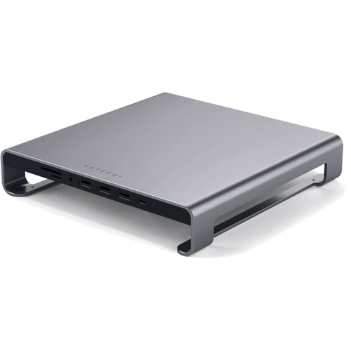 Адаптер Satechi Monitor Stand HUB USB-C to USB-C+3xUSB+micro SD+SD+Mini-jack 3.5 Space Grey (ST-AMSHM) for Apple iMac: Интерфейс подключения USB-C