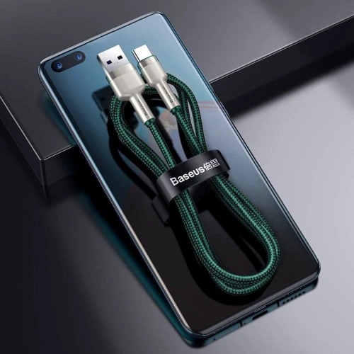 Кабель Baseus USB Cable to USB-C Cafule Metal 40W 1m Green (CATJK-A06) фото 9
