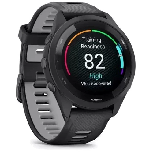 Смарт-часы Garmin Forerunner 265 Black Bezel and Case with Black/Powder Gray Silicone Band (010-02810-10): Время работы до 13 дней (в режиме смарт-часов), до 20 часов (GPS), до 7 часов (GPS + музыка)