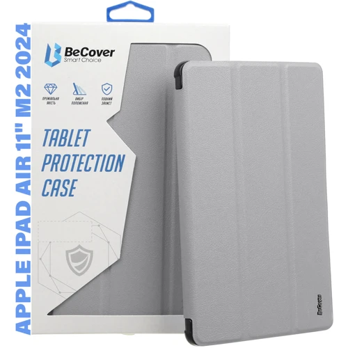 Аксесуар для iPad BeCover Case Book Soft Edge with Pencil mount Gray for iPad Air (2020-2025) (711428) фото 5