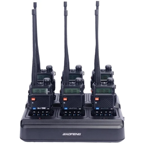 Рации Baofeng UV-5RHC Black SIX PACK + Зарядный комплект (BL-5X6 + 6 АКБ BL-5L)
