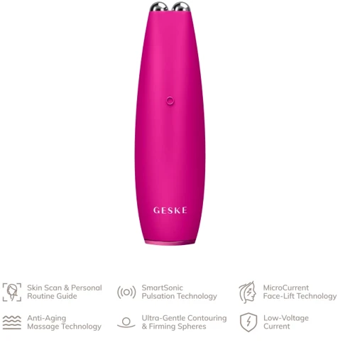 Микротоковая ручка для подтяжки кожи лица GESKE MicroCurrent Face-Lift Pen 6в1 magenta (HB0120)