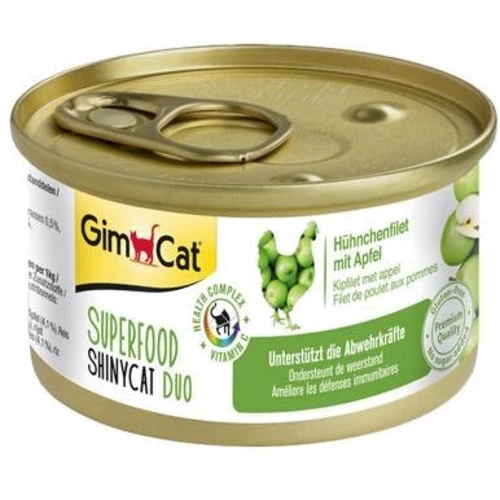 Влажный корм GimCat Shiny Cat Duo Superfood для кошек курица c яблоком в бульоне 70g (4002064414515)