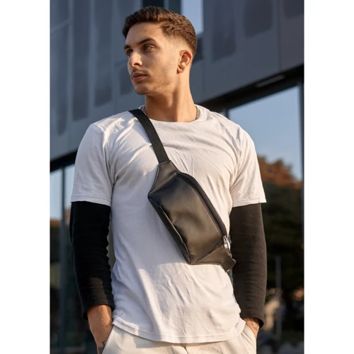 Мужская поясная сумка Sambag Tirso MSH черная (80111001m): Стиль Повседневный (Casual)