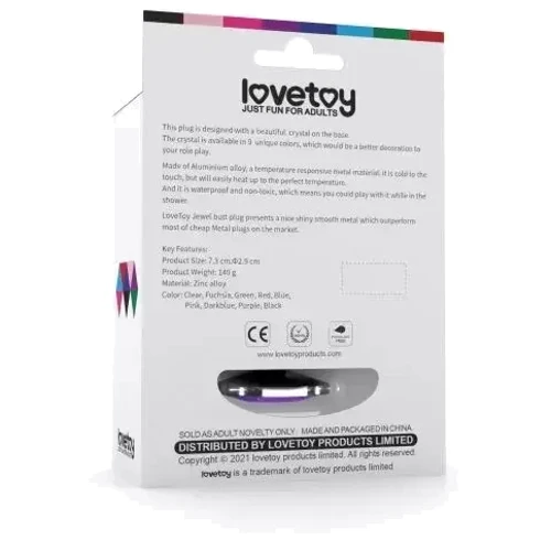 Анальная пробка с кристаллом LoveToy Small Silver Plug Red