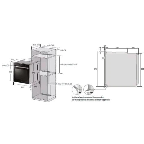 Духова шафа електрична Samsung NV66M3535BB: Потужність підключення, Вт 2700
