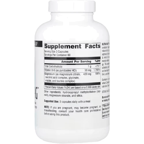 Source Naturals Ultra-Mag Магній 180 веганських капсул: Форма випуску Капсулы