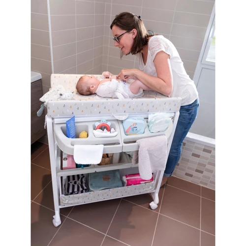 Пеленальний столик Bebe Confort Dolphy Warm Gray: Матеріал текстиль, металл, пластик