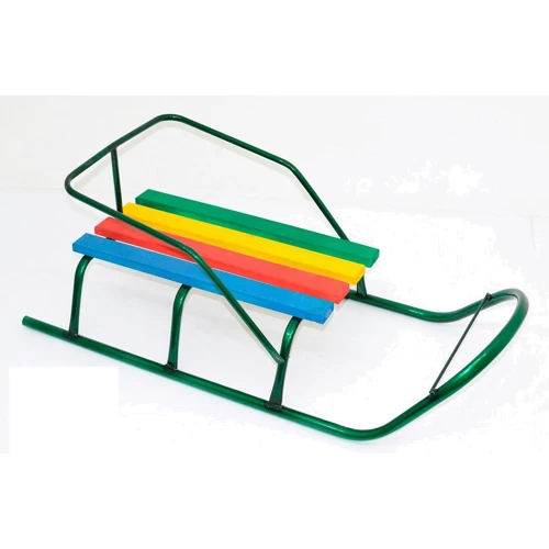 Санки Классик круглые полозья зеленые с ручкой (22629): Производитель Noname