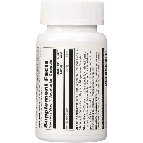 Solaray Iron citrate, 25 mg, 60 Vegetarian Capsules (SOR-46103): Форма выпуска Капсулы