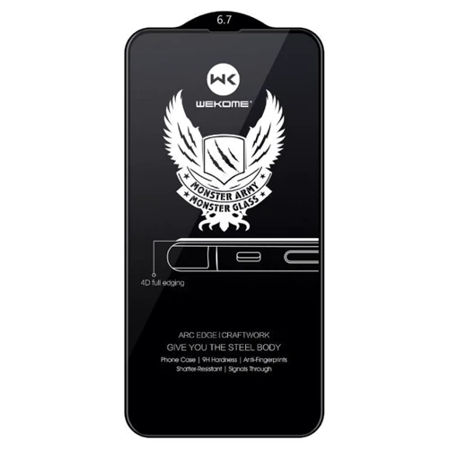 Защитное стекло для iPhone WK Kingkong 4D Curved Screen Protector HD Black (WTP-010) for iPhone 15 Pro