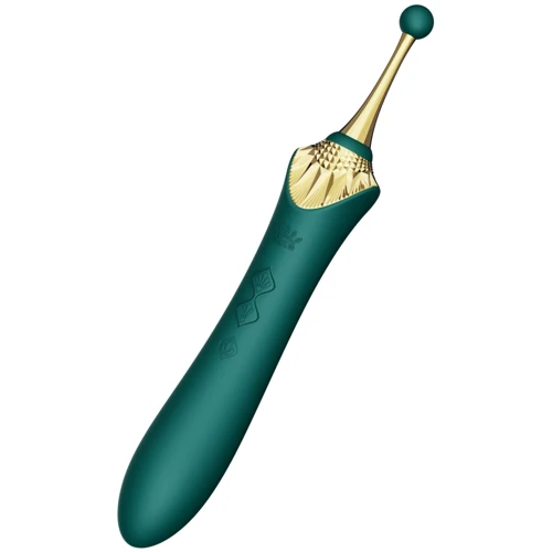 Мультифункциональный вибратор Zalo - Bess 2 Turquoise Green (4 насадки, подогрев)