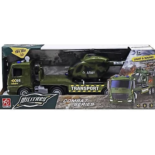 Автовоз з вертольотом RUI JIA світло звук зелений (RJ3398): Виробник RUI JIA