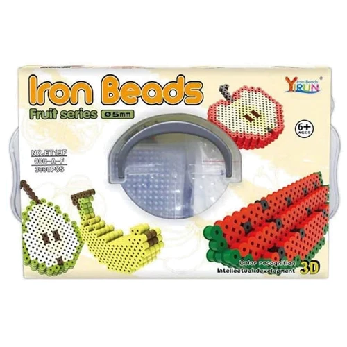 Термомозаїка Yirun Iron Beads ET 19 F кошик з фруктами, 6 3D фігурок, 3000 намистин, в коробці: Виробник Yirun Iron Beads