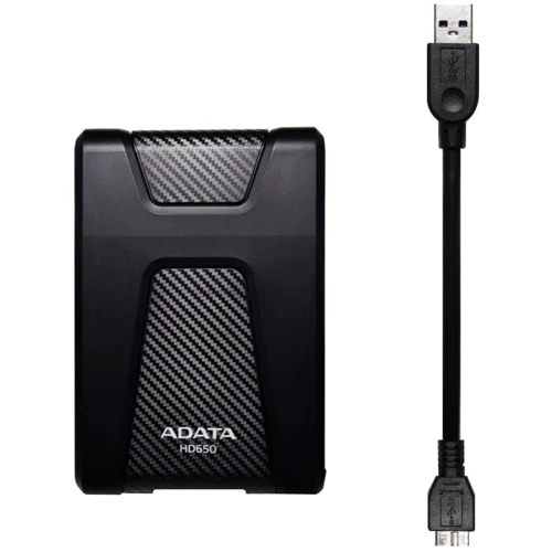 Внешний жесткий диск ADATA DashDrive Durable HD650 2 TB (AHD650-2TU31-CBK): Объем памяти 2 ТБ