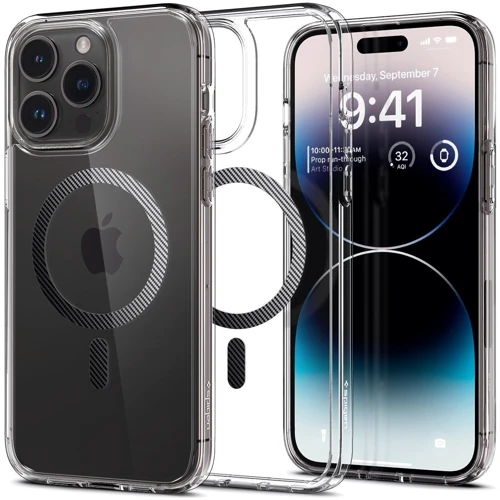 Чехол для iPhone Spigen Ultra Hybrid MagFit Carbon Fiber (ACS04827) for iPhone 14 Pro Max: Цвет прозрачный
