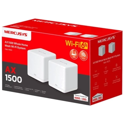 Маршрутизатор Wi-Fi Mercusys Halo H60X AX1500 2-Pack: Тип маршрутизатора Wi-Fi роутер