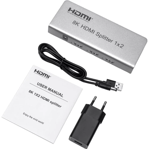 Кабель и переходник PowerPlant HDMI 8K 1x2 (HDSP8K-2)(CA914197) фото 4