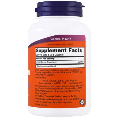 NOW Foods Colostrum 500 mg 120 caps: Форма выпуска Капсулы